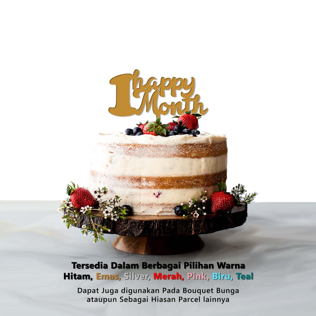 Image of Cake Topper - HAPPY 1 MONTH / 3 MONTH / 6 MONTH - Kue Ulang tahun Bayi #3