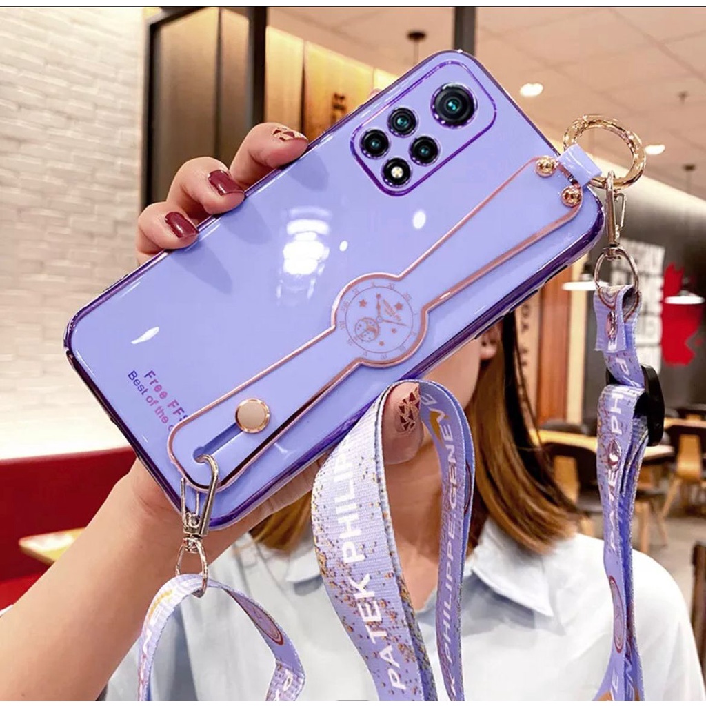 CASE XIAOMI REDMI NOTE 12 PRO 4G 11 11 PRO 10C TALI SLEMPANG SOFT CASE PLATING GLOSSY STRAP CASING S