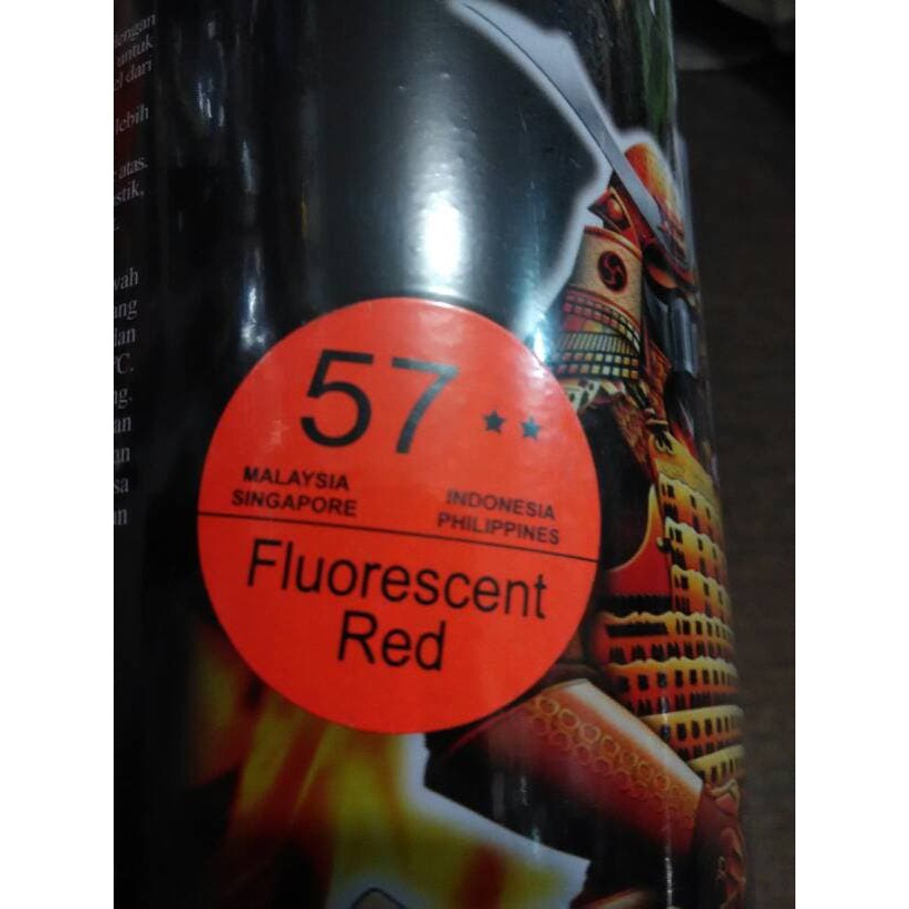 BARANG TERBAIK cat semprot pilox pylox SAMURAI paint flourescent red merah 57 ** racing balapan stan