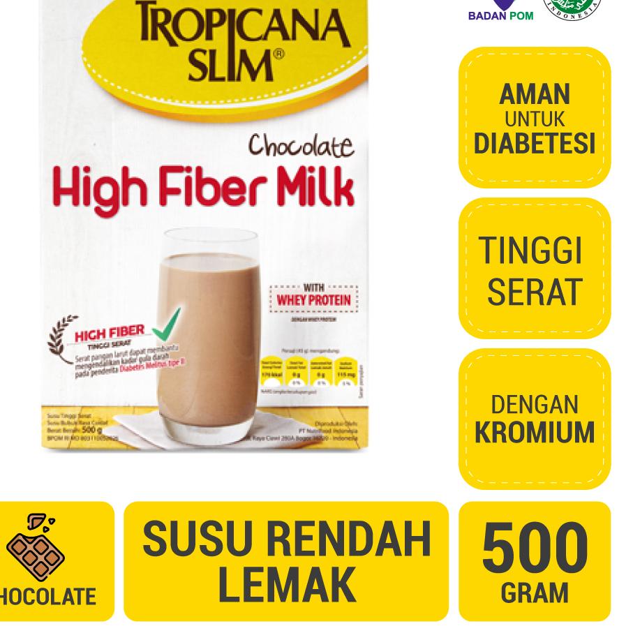 

✅【Harga Hemat】❤ Tropicana Slim Susu High Fiber Chocolate 500gr - Susu Tanpa Penambahan Gula