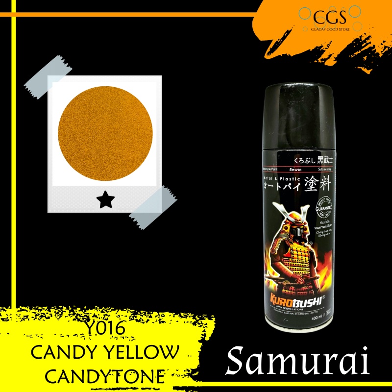 Pilok Samurai CANDY YELLOW Y016 - pilok kuning candy - pilok kuning emas - cat samurai kuning emas -