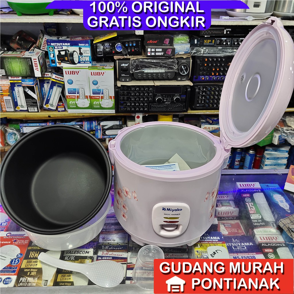 Ricecooker Miyako MCM 509 Coklat / ungu penanak nasi magicom mejicom 1.8 1,8 Liter