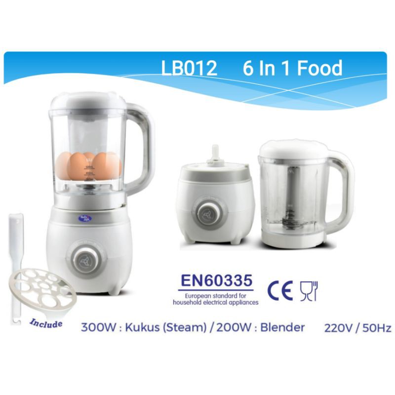 LB012 Baby Safe 6in1 Food Maker Processor / Babysafe Steamer Blender