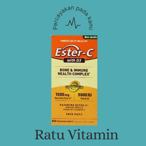 American Health Ester C 1000 mg with Vitamin D3 5000 IU 60 Capsule