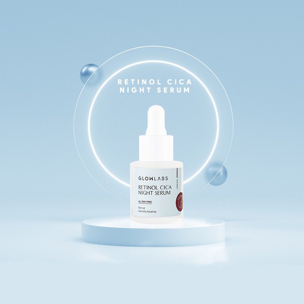 BPOM Glowlabs Retinol Cica Night Serum Mild and Powerful Anti-Aging Skincare Mengencangkan Wajah
