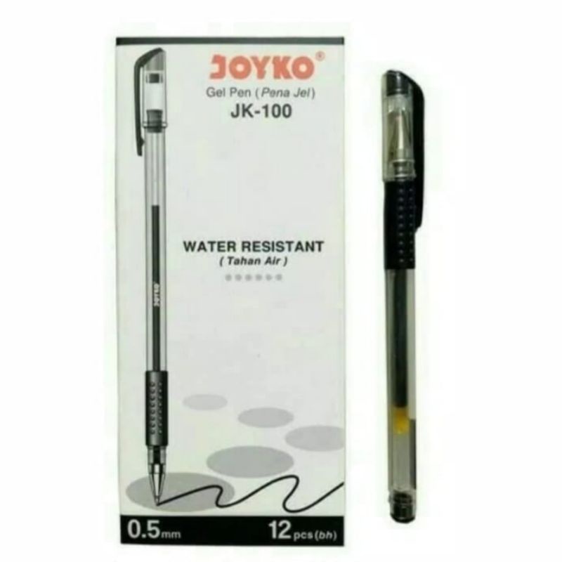 

HJK Ballpoint Joyko Gel JK-100/JK-100NT Isi 12 Pcs (1 Lusin)