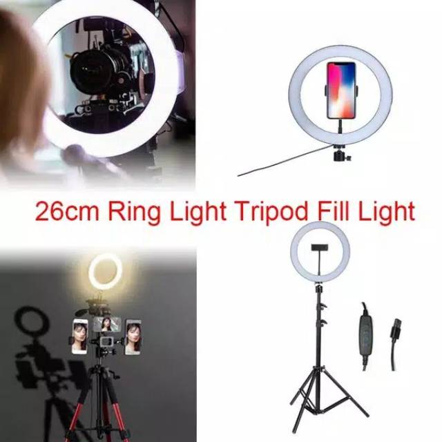 Medan Termurah HANAISO RINGLIGHT LED Free HOLDER HP Tripod Stand 2 M | Ring Light 26cm 10 inch 26 cm 16cm 16