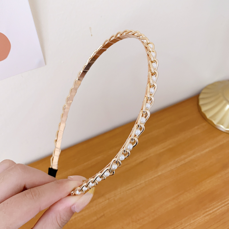 Bando Aksen Mutiara Imitasi simple Ala Korea Untuk Wanita