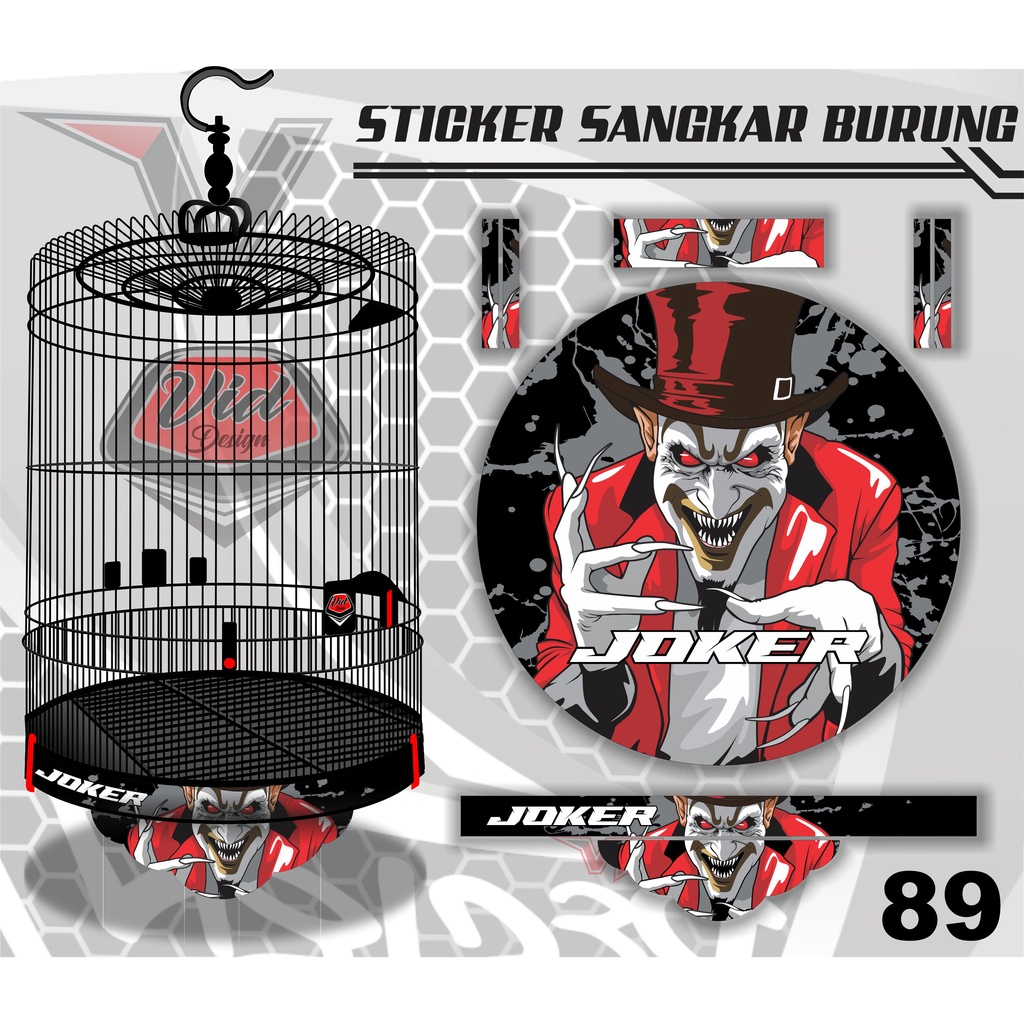 Decal sangkar Murai No. 1 2 3 dan 4 / Stiker tebok sazime ebod jaya / Motif JOKER