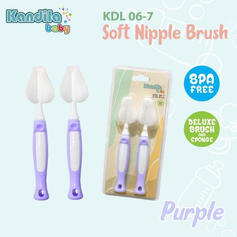 Kandila Soft Nipple Brush KDL06-7 Kandila Spons Pembersih Dot Bayi Sikat Dot Bayi Pembersih Corong Asi Sikat Spons Pembersih Botol Asi