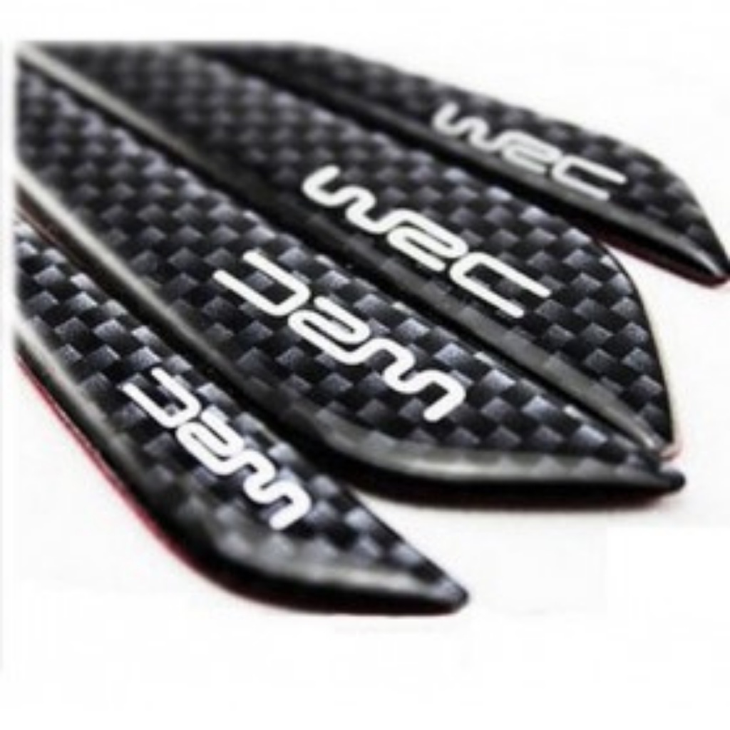 SILICON WRC Carbon Fiber Car Door Bumper Strip Pelindung Pintu Mobil Silikon Universal 4Pcs Murah