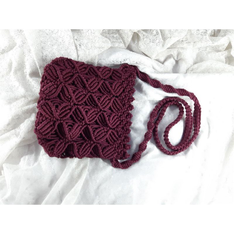 tas rajut / macrame tali kur