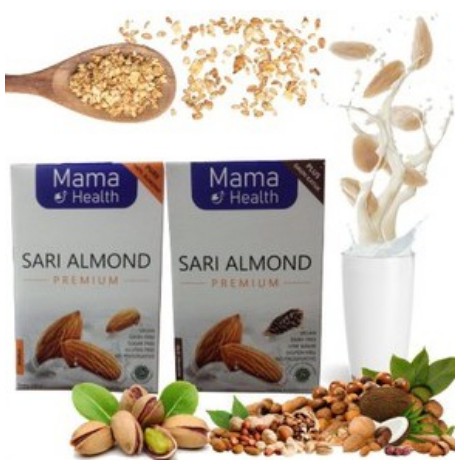 Mama Health Sari Almond Premium Original Pure Dan Dark Chocolate Plus Daun Katuk 200 Gram