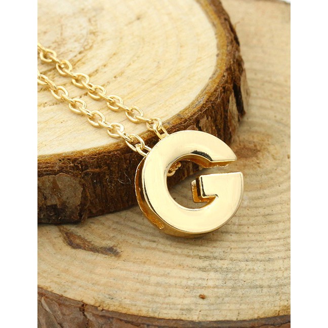 LRC Kalung Fashion Gold Color Letter A-I Shape Decorated E9284X