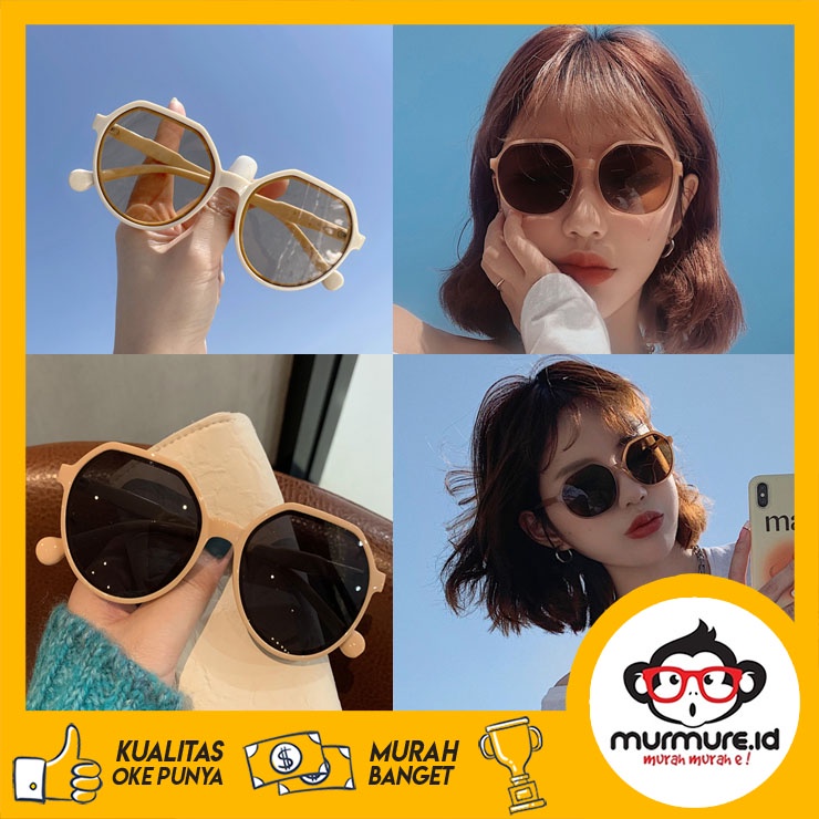 MURMURE.ID | KACAMATA WANITA MODEL RETRO BESAR / SUNGLASSES IMPORT KOREA STYLE / KACA MATA HITAM PUTIH SUNGLASS BUNGKAI BESAR RETRO EY031