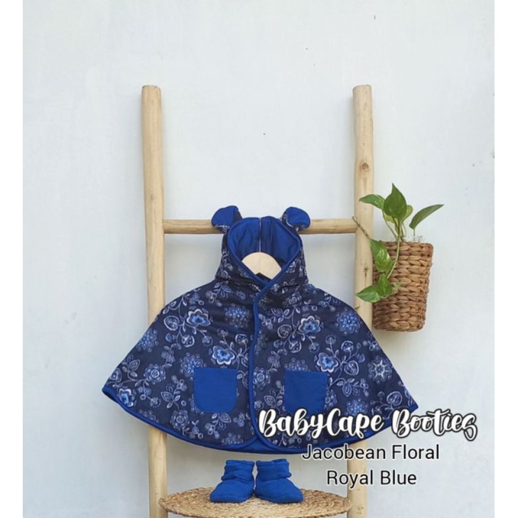 Paket kado Baby Cape Booties Babycape Cuddle Me Set Bayi Jaket Bayi Sepatu CuddleMe-Jacobean Floral
