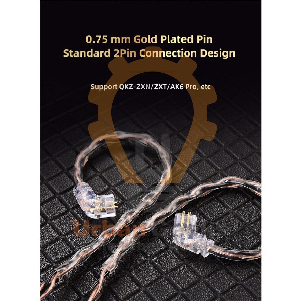 QKZ T1 200 cores 8 strand OFC copper silver-plated upgrade cable wire 3.5mm QDC