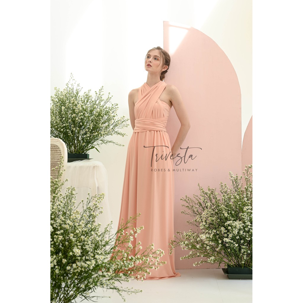 MAXI | SALEM BABY / PEACH |MULTIWAY INFINITY CONVERTIBLE DRESS | FREE KEMBEN &amp; SPECIAL LONG SCRAFT