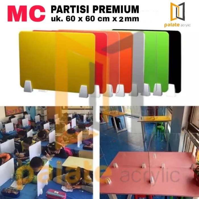 

READY COD PARTISI / SEKAT / PEMBATAS MEJA AKRILIK TABLE DIVIDER UNIVERSAL / 2mm - Putih