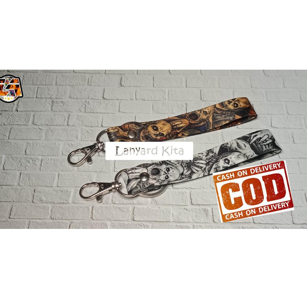 

[KODE 4498] Lanyard Chain Key / Tali Lanyard Pendek / Gantungan Tali Pendek motif Tengkorak