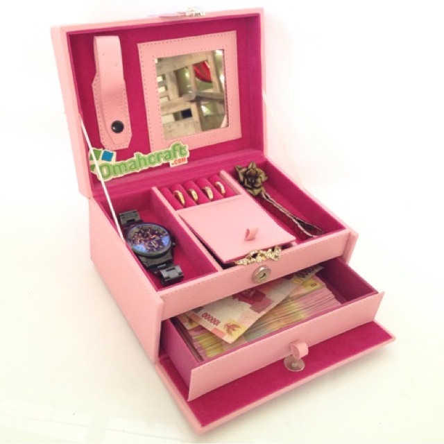 PINK MUDA - Jewelry Box and Accesories Kotak Tempat Perhiasan emas Kalung Cincin