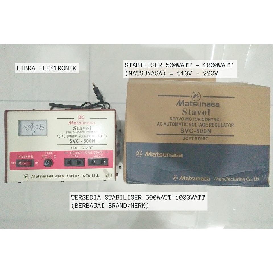 STAVOL STABILIZER MATSUNAGA 500 Watt ASLI