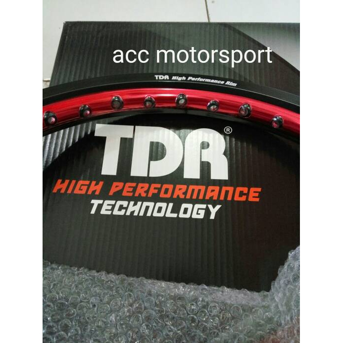 Velg TDR 2 tone hitam merah / set Ori