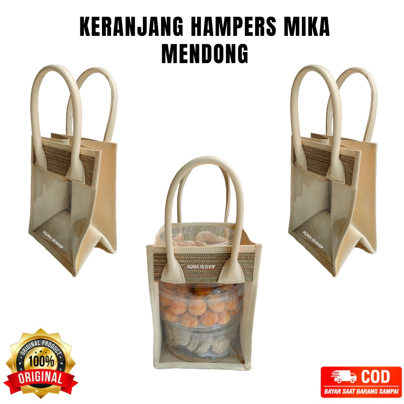 Keranjang Hampers Mika Mendong Isi 3 Toples Tas Mika Parcel Lebaran Box Hampers Murah