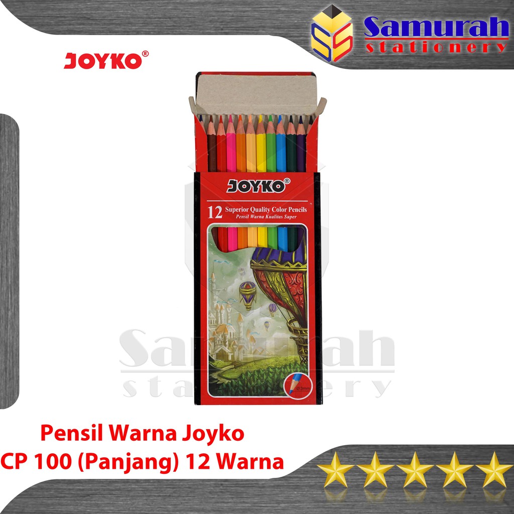 

Pensil Warna Joyko CP 100 12 Warna Panjang / Pencil Colour CP-100 Drawing / Mewarnai CP100 12W