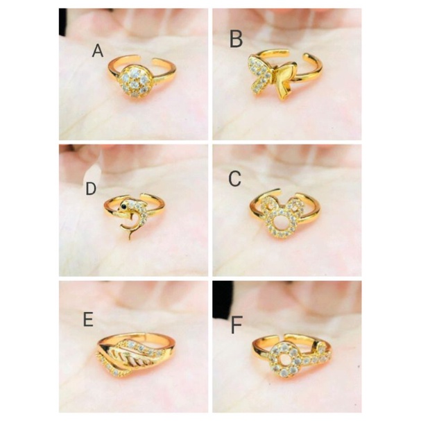 Namk542. Cincin xuping anak anak lapis emas dgn mata zircon ukuran flexibel (bisa dibesar kecilkan)