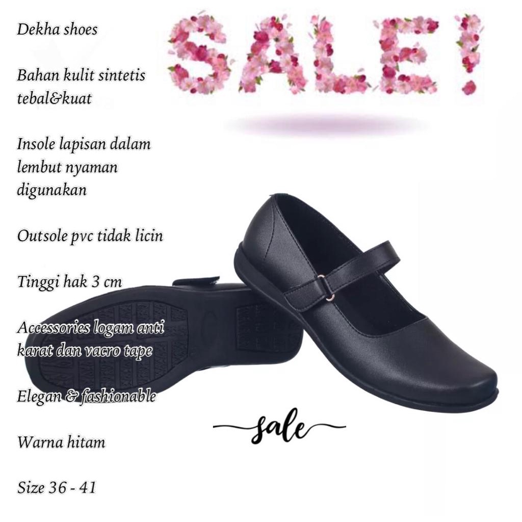 SEPATU PANTOFEL WANITA/ SEPATU SEKOLAH HITAM/ SEPATU KERJA FLAT/ SEPATU SEKOLAH CEWEK/ SEPATU PASKIBRA CEWEK/ SEPATU TALI FLAT RAISA