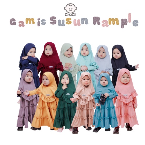 CruCil Factory Baju Gamis Susun Rample (0m-2y)