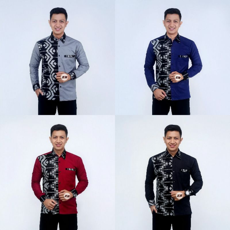 Cuci Gudang Kemeja Batik Pria Katun Polos Kombinasi Sopal Prada Nusantara Semi Songket Lengan Panjang RzMGm1sQ9AzAp