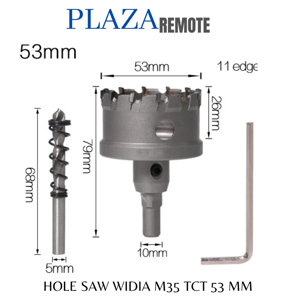 MATA BOR HOLE SAW TCT KARBIT M35 BESI  METAL CARBIDE WIDIA 53 MM