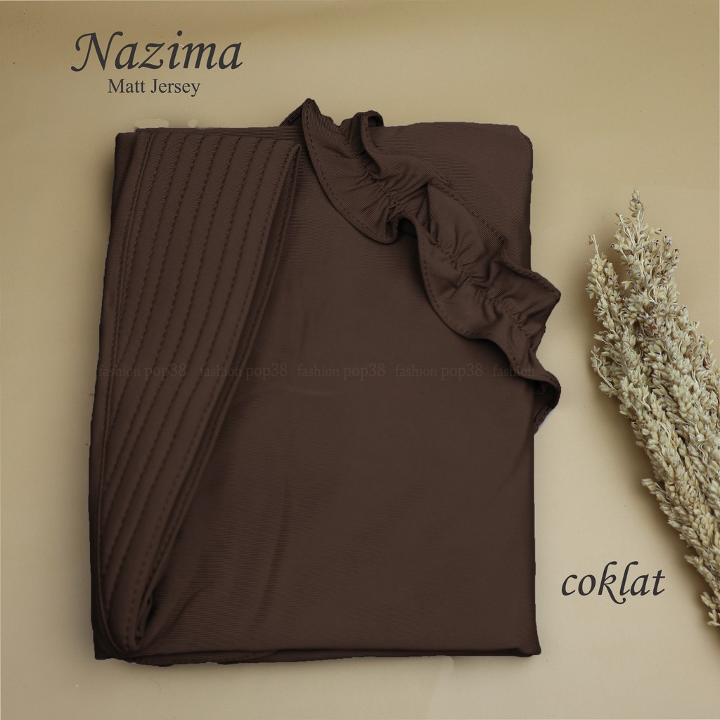 instan jilbab nazima rempel hijab terlaris grosir hijab-Coklat tua