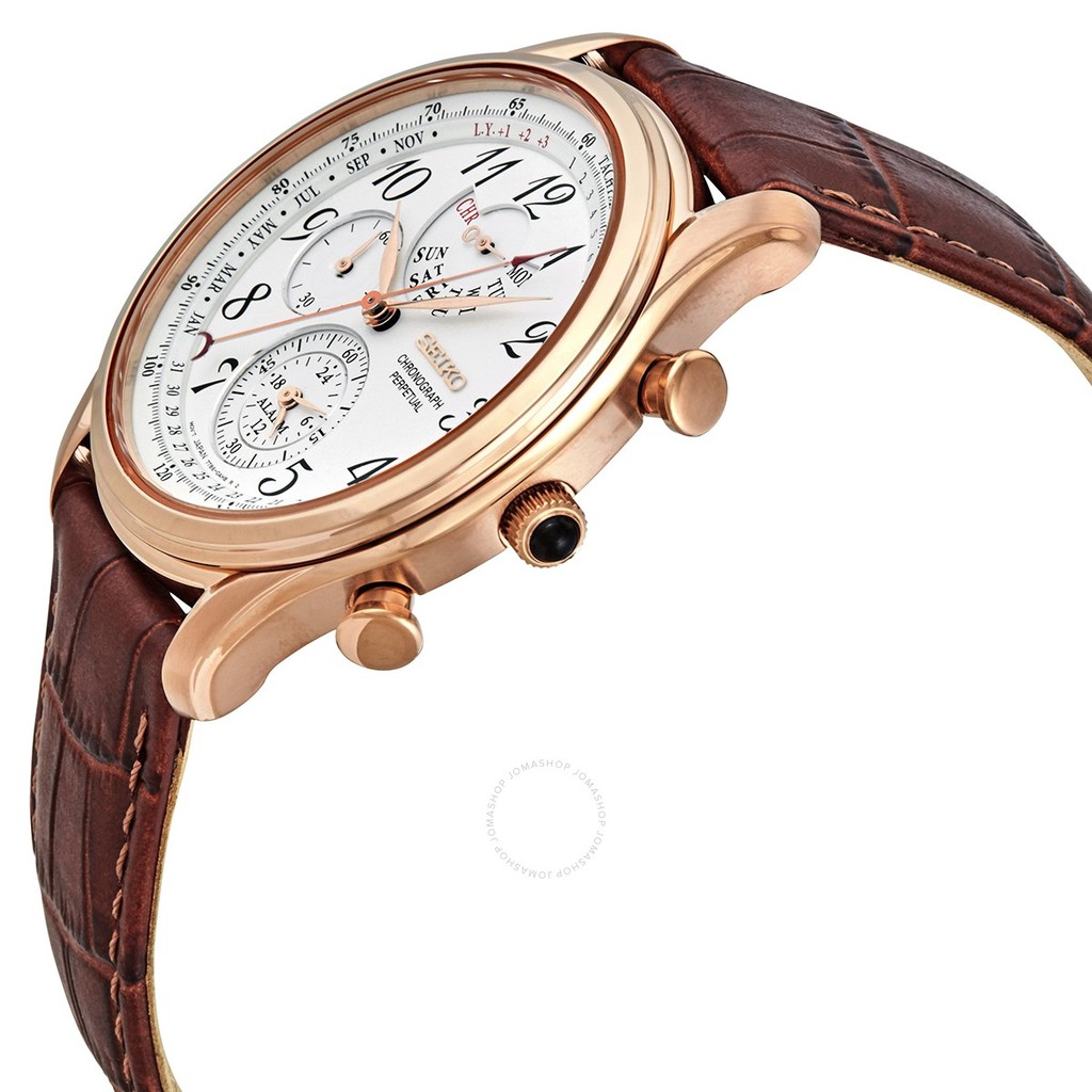 Seiko Quartz SPC256P1 Chronograph Sapphire Rose Gold - Jam Tangan Pria SPC256