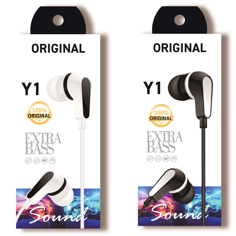 HF Y1 MIC EXTRA BASS BLACK WHITE