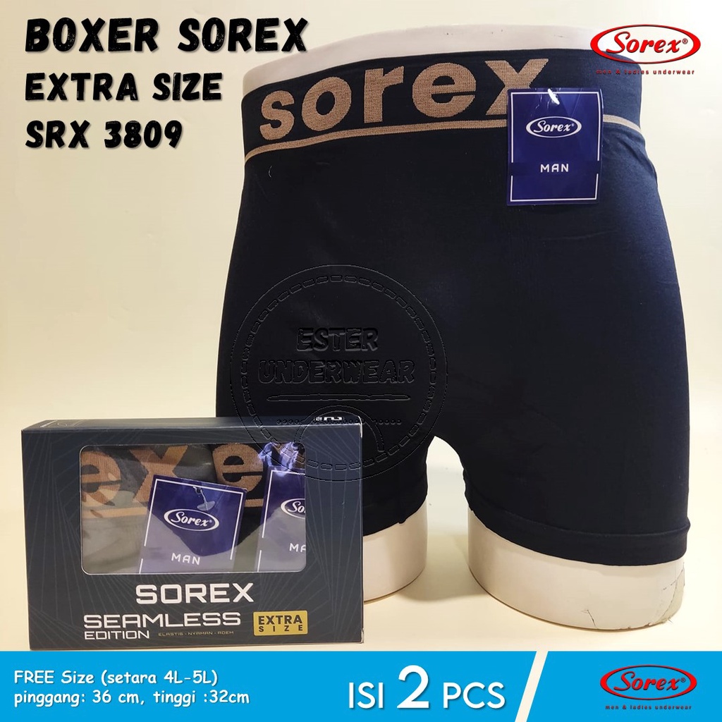 SOREX MAN SRX 3809 BIG SIZE  | BOXER PRIA EXTRA SIZE JUMBO RAJUT  Isi 2Pcs/Pack