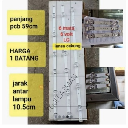 Lampu backlight bl tv led lg 32 lg 32lb-06 6v 6volt 6 mata volt cekung