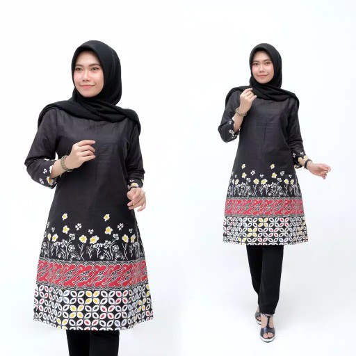Batik Tunik Wanita Modern Riskyma M L Xl 2l 3l Jumbo