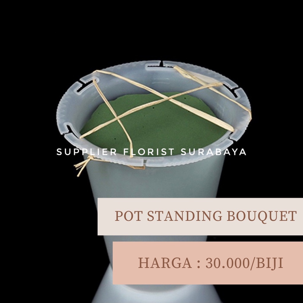 [PER 5 BIJI] POT STANDING BOUQUET PLASTIK PUTIH