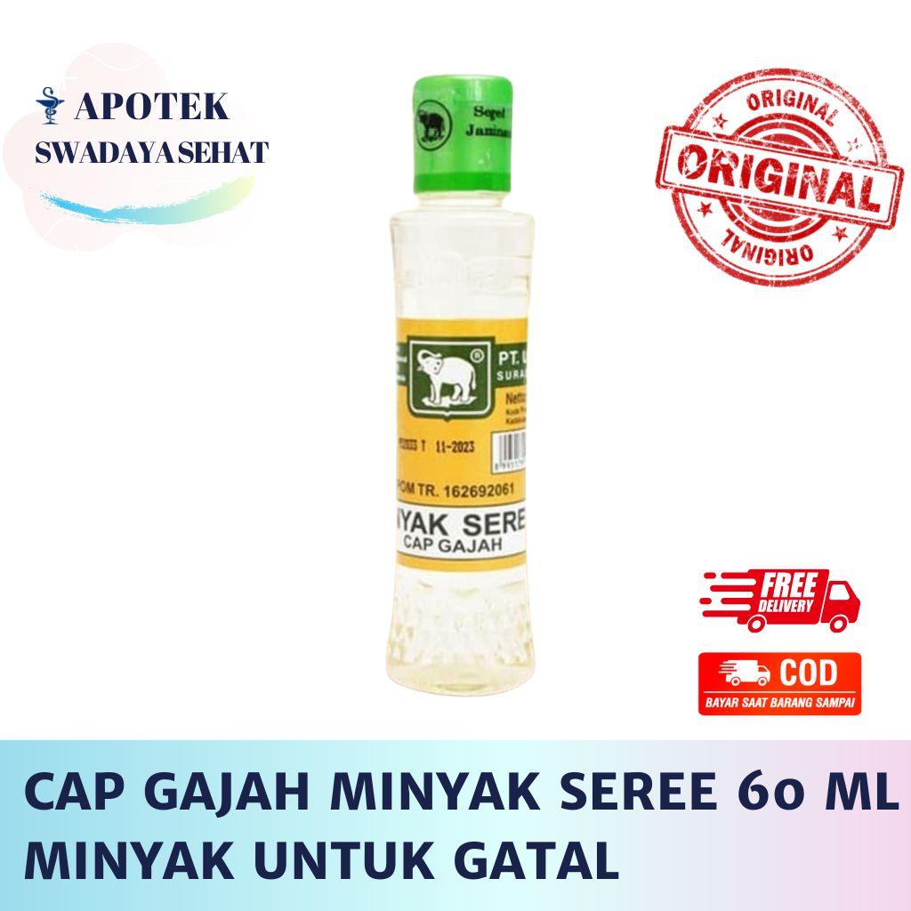 CAP GAJAH MINYAK SEREH 60ML - Minyak Untuk Gatal Gigitan Serangga Nyamuk Seree