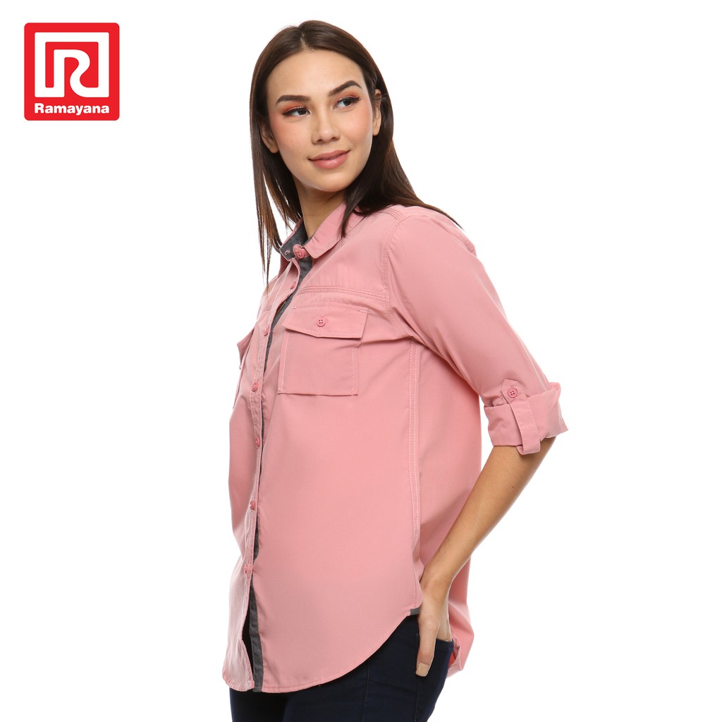  Ramayana  Jj Jeans Pakaian Wanita  Kemeja  Roolup Warna 