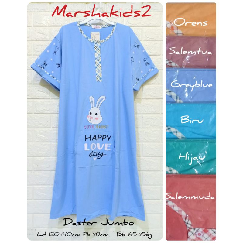 Daster kaos jumbo dewasa Lorita by Sofie daster kancing depan jumbo big size Ld 120cm-140cm