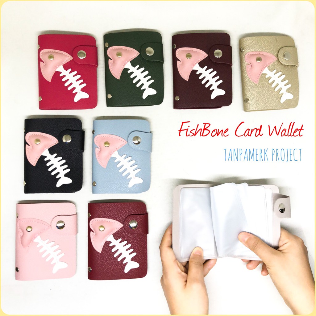 dompet kartu TanpaMerk fishbone card wallet Original dompet original dompet murah dompet card