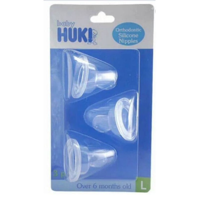 Baby Huki Karet Dot Gepeng (Isi 3) S &amp; L| Orthodontic Silicone Nipples CI0235 &amp; CI0237