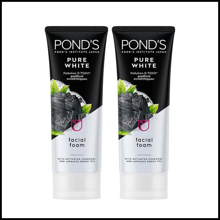 PONDS FACIAL FOAM PURE WHITE 100 GR {hitam}