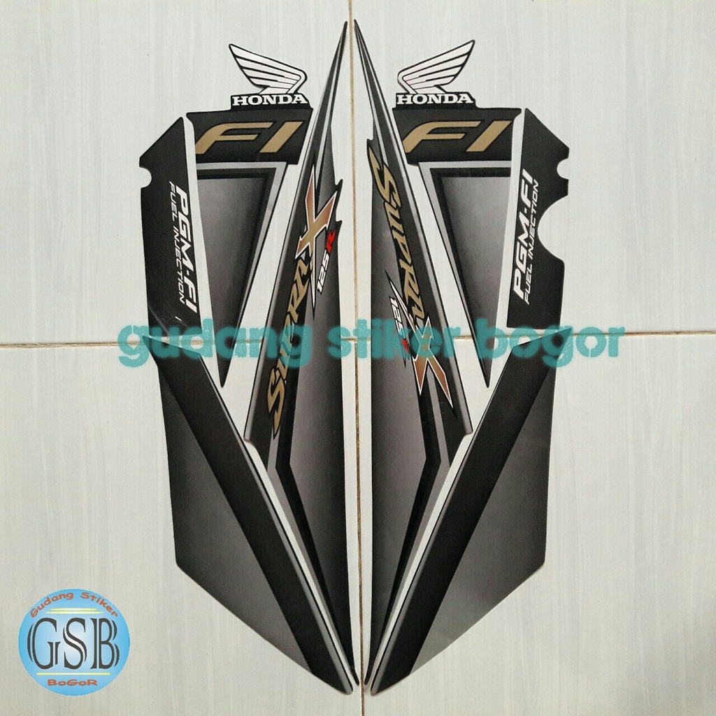 striping stiker motor honda supra x 125 fi 2009 abu-hitam