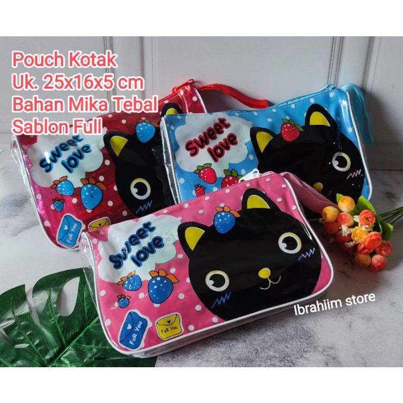 POUCH MIKA TALI SAMPING TEBAL / POUCH KOSMETIK UNIK DAN LUCU