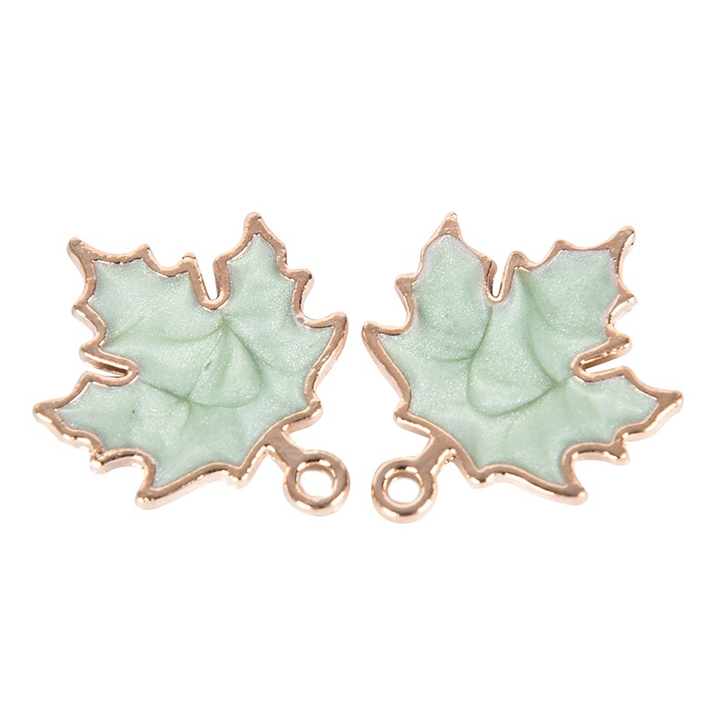 Hbid Glory 10Pcs / Set Liontin Daun Maple Bahan Alloy Handmade DIY Untuk Kerajinan Tangan Charms